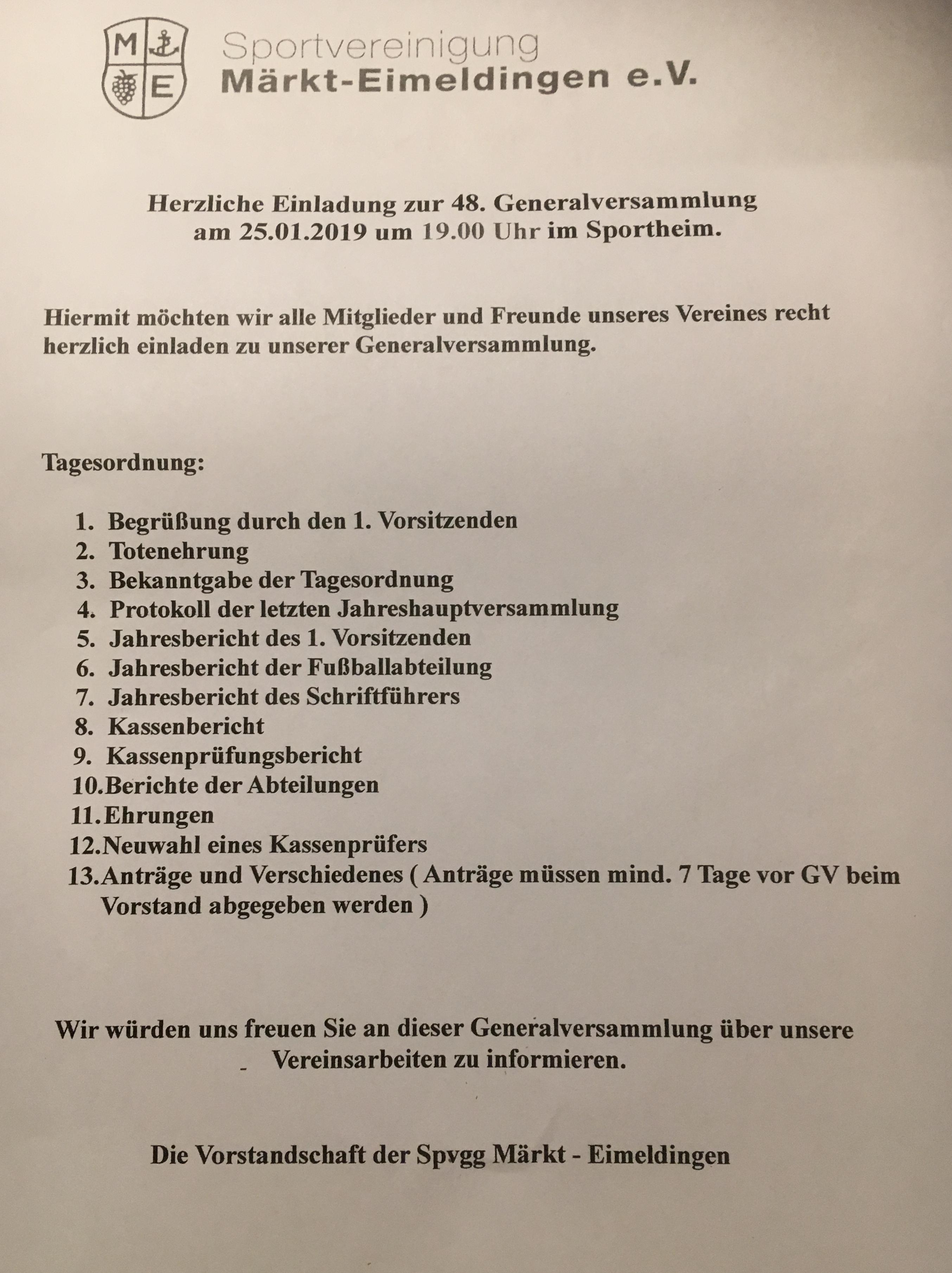 GV 2019 Einladung